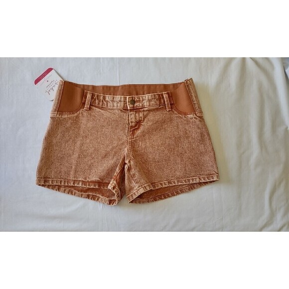 Isabel Maternity Carpenter Midi Shorts with Side Panel Size 6 - Picture 1 of 7